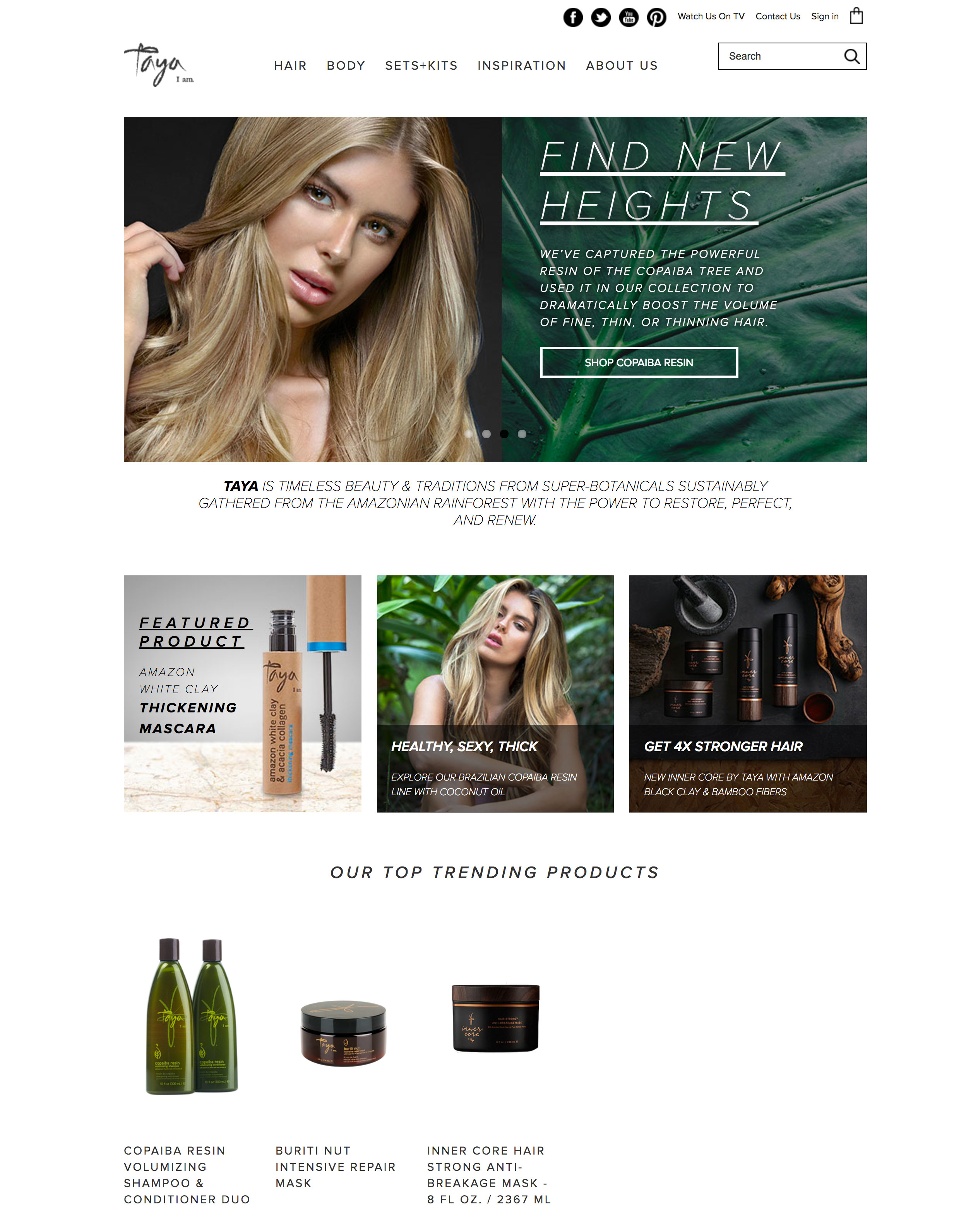 Taya Beauty Home Page