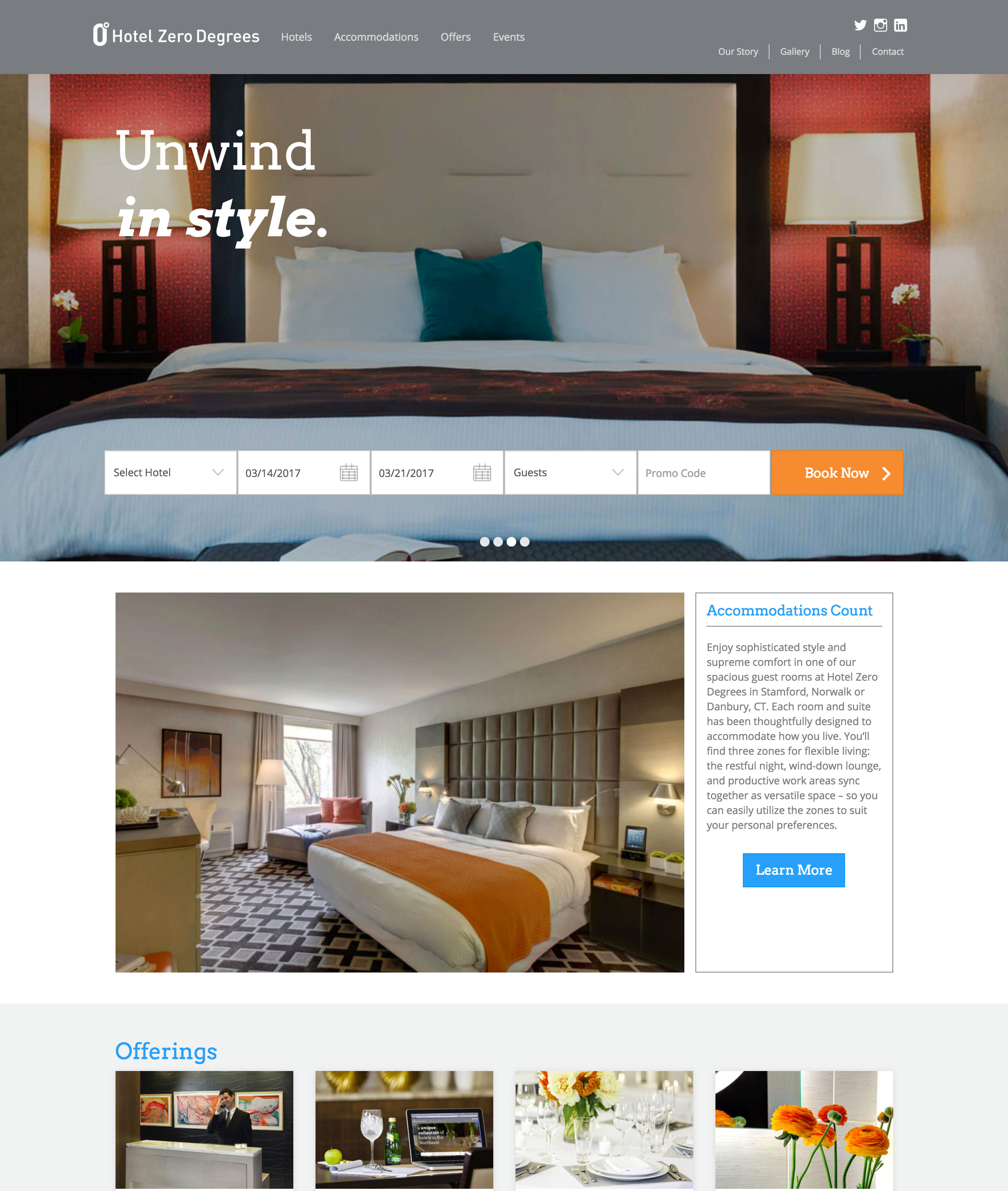 Hotel Zero Homepage