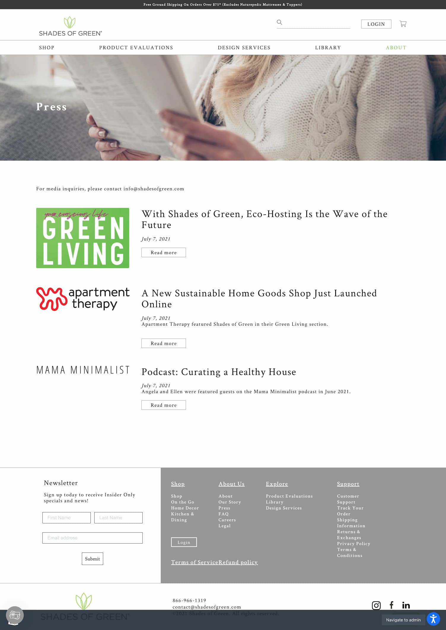 Press – Shades of Green