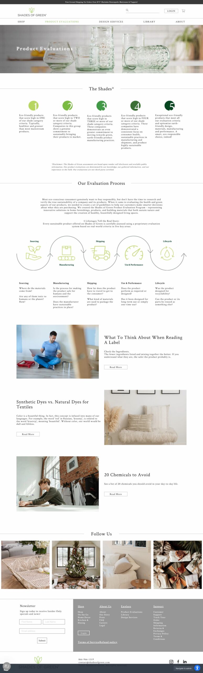 Product Evaluations – Shades of Green